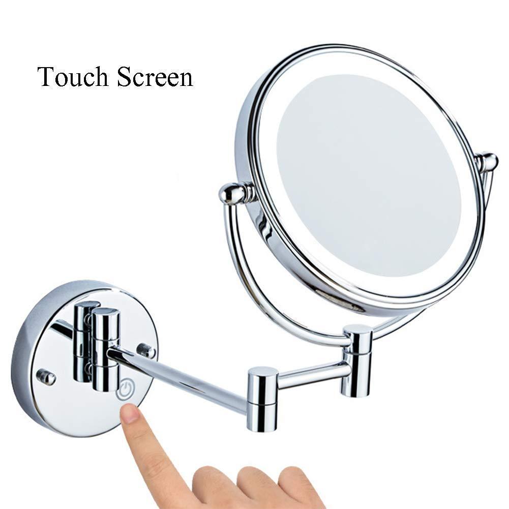 Generic Vanity Mirror,Bathroom Makeup Mirror Wall Mounted Shaving 8 Inch with 7X Magnification Led Bedroom(Rose Gold 7X) (Nickel Brushed 7X)