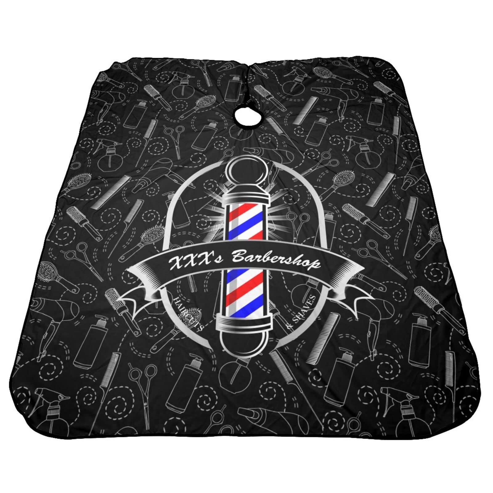 MLIANCEN Custom Barber Cape Hairdresser Cape, Add Your Photo Text Logo Personalized Barbershop Salon Cape for Men, Customized Hair Cutting Cape for Home Salon Barbershop
