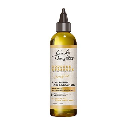 Carol's Daughter Carol\'s Daughter Goddess Strength 7 Oil Blend Scalp and Hair Oil for Wavy, Coily and Curly Hair, Hair Treatment with Castor Oil for Weak Hair, 4.2 Fl Oz