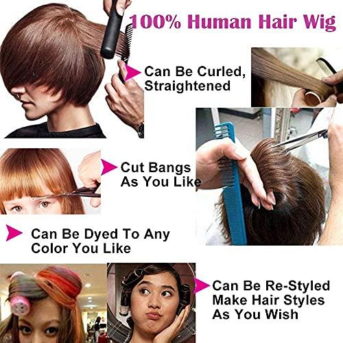 Wig 100% Unprocessed Brazilian Virgin Human Hair Full Lace Wig Glueless 360 Frontal Lace Wigs Long Natural Straight with Pre Plucked Baby Hair (22inch)