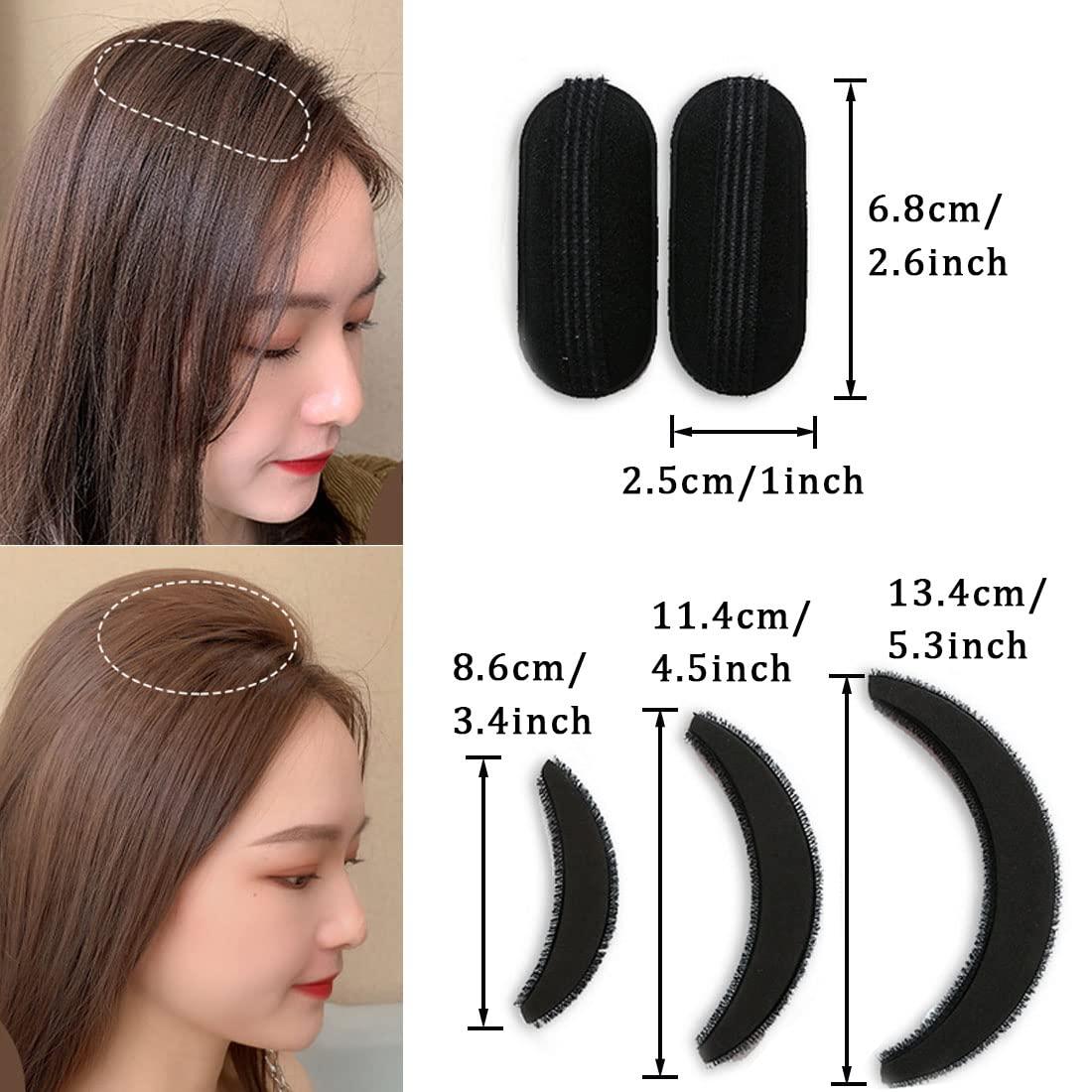 vipolish 8 PCS Black Hair Bump It Up Inserts Set for Women - Sponge Bases, Combs, Clips, and Extensions Accessories for Heightening Hairstyles