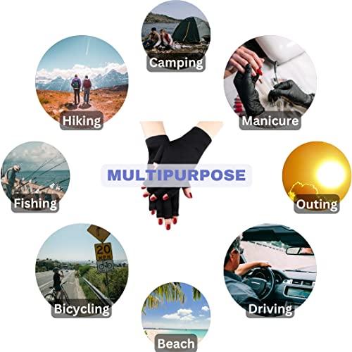 Generic Premium UV Gloves for Gel Manicure Nail Lamps, Anti UV Skincare, UV Light Protection Fingerless Gloves, Protect Hands from Harmful UV Sun Rays (Black)