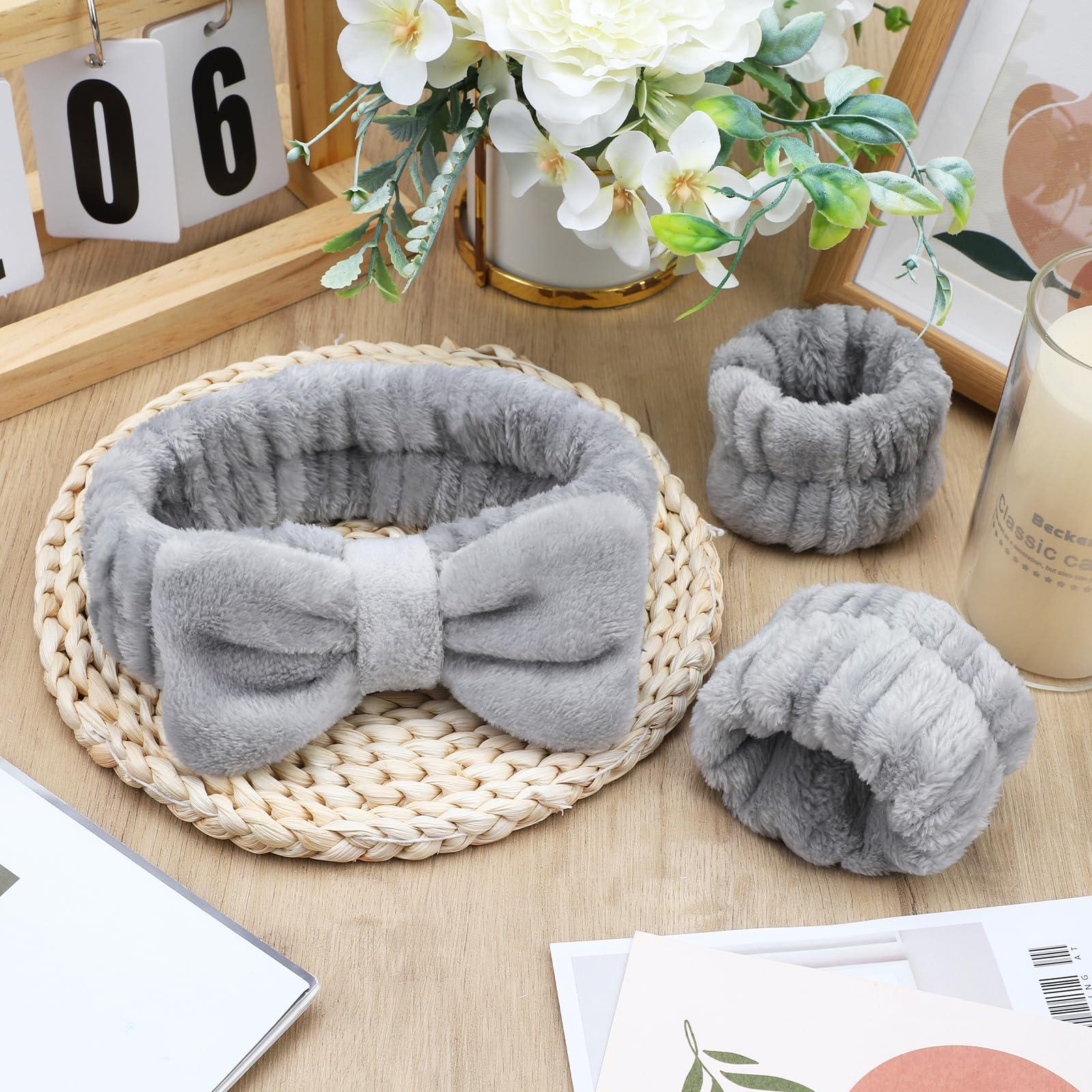 EIMMBD EIMMBD Wrist Towels for Washing Face, Microfiber Face Washing Wristbands Makeup Headband Spa Wash Towel Band Absorbent Wrist Sweatband for Women (Grey, 9 PCS)