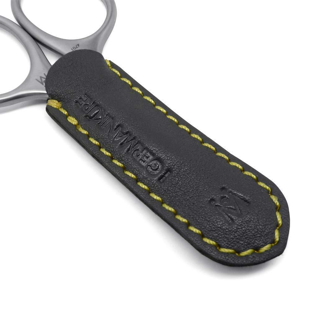 GERmanikure GERMANIKURE Nail and Cuticle Scissors - FINOX Stainless Steel Professional nail scissors for nail tips - nail scissors curved Manicure Tools in Leather Case - Ethically Made in Solingen Germany - 4702