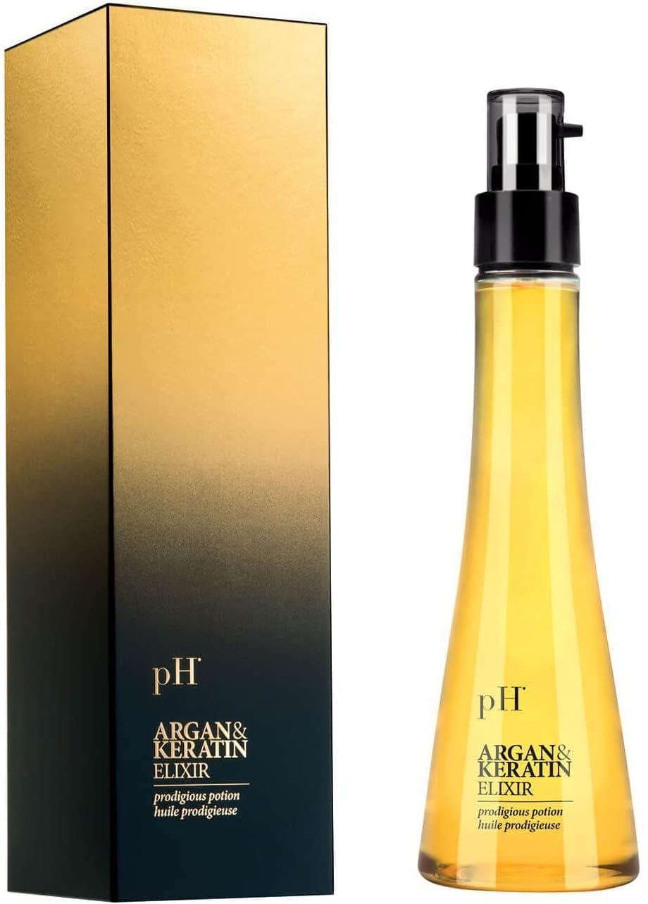 pH PURE HAIR pH PURE HAIR Labs Argan & Keratin Elixir and Leave-In Conditioner Bundle - Treatment for Damaged Hair (3.38 oz + 5.1 oz)