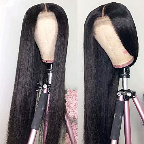 QUINLUX WIGS HD Transparent Lace Wigs Preplucked 360 Lace Frontal Wig Invisible Lace Front Wigs Straight 360 Glueless Lace Front Human Hair Wigs for Women 150% Density Brazilian Remy Hair 14 Inch