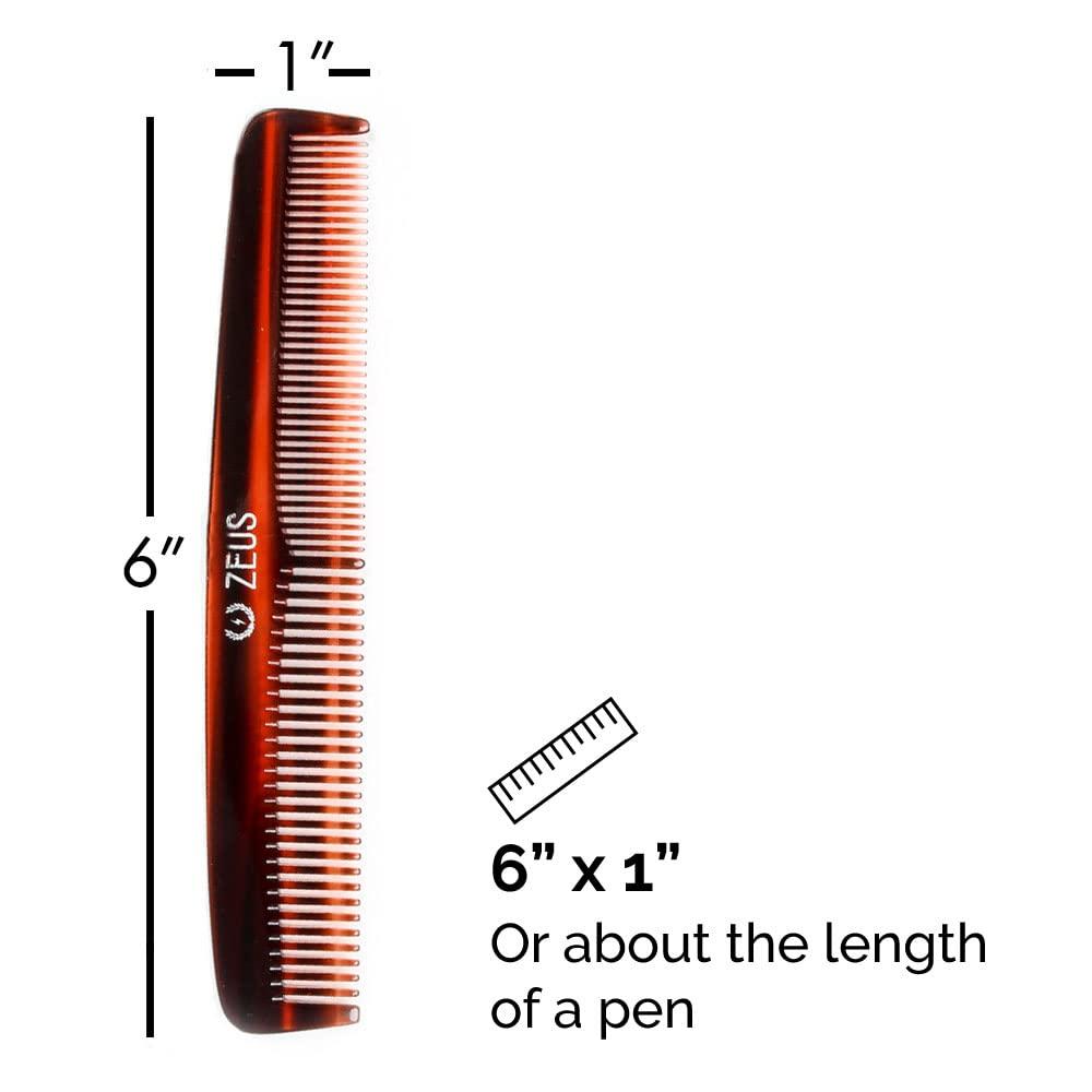 ZEUS ZEUS Beard & Mustache Comb for Men, Handmade Saw-Cut Hair Comb for Untangling & Styling Beard (Traditional) V11