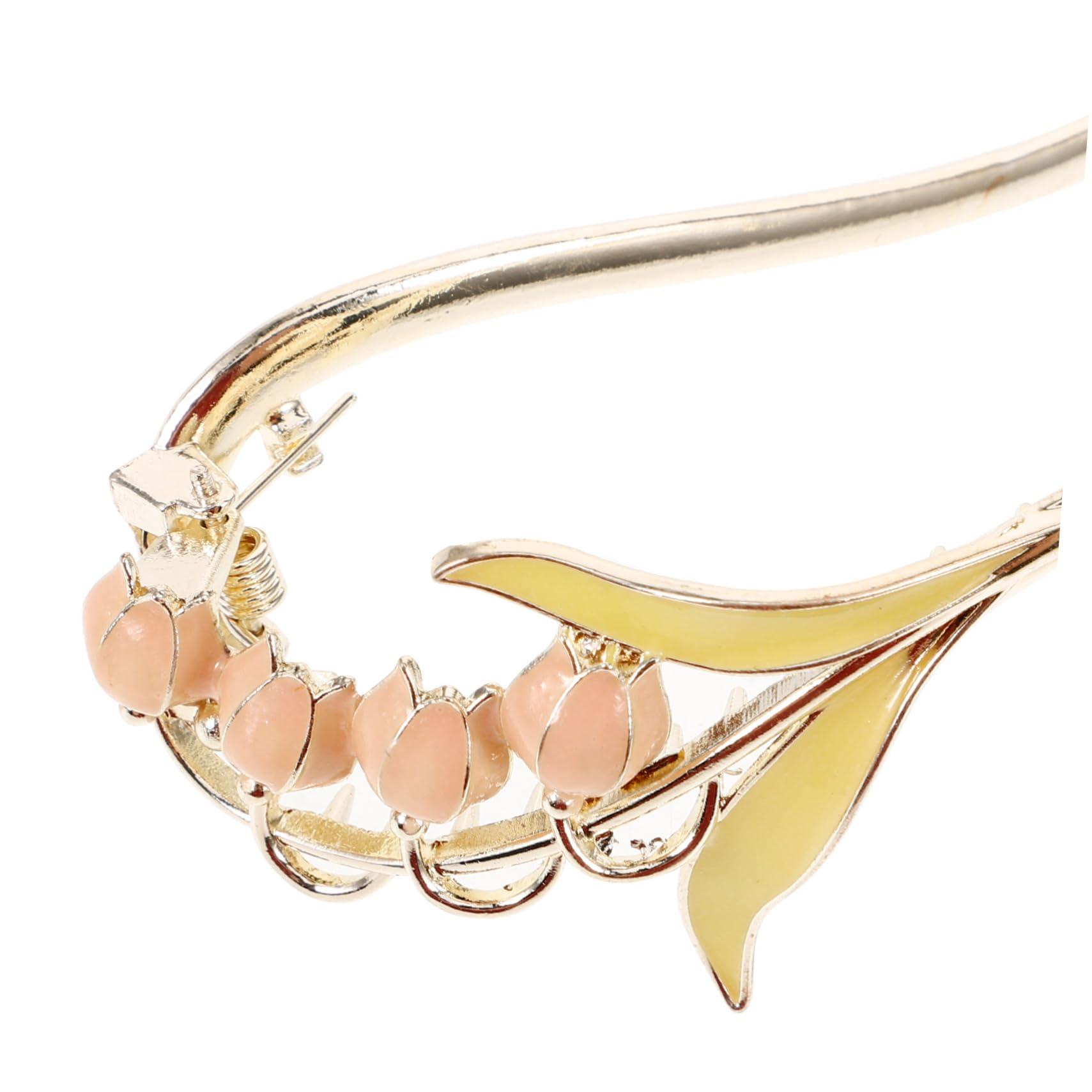 Healeved Healeved Twist Chuck Hair Clip French Clips for Hair Claw Clips Hair Clips Hair Clamps Hair Pins for Buns Bellflower Hair Barrettes for Thick Hair Bun Hair Clip Ponytail Pink Alloy