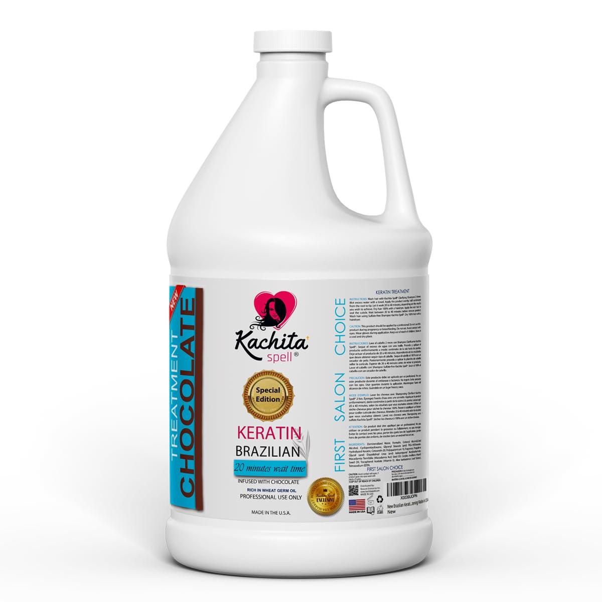 Kachita Spell New Brazilian Keratin Chocolate Treatment Kachita Spell 128 floz 1 Gal - Hair Straightening Made in USA
