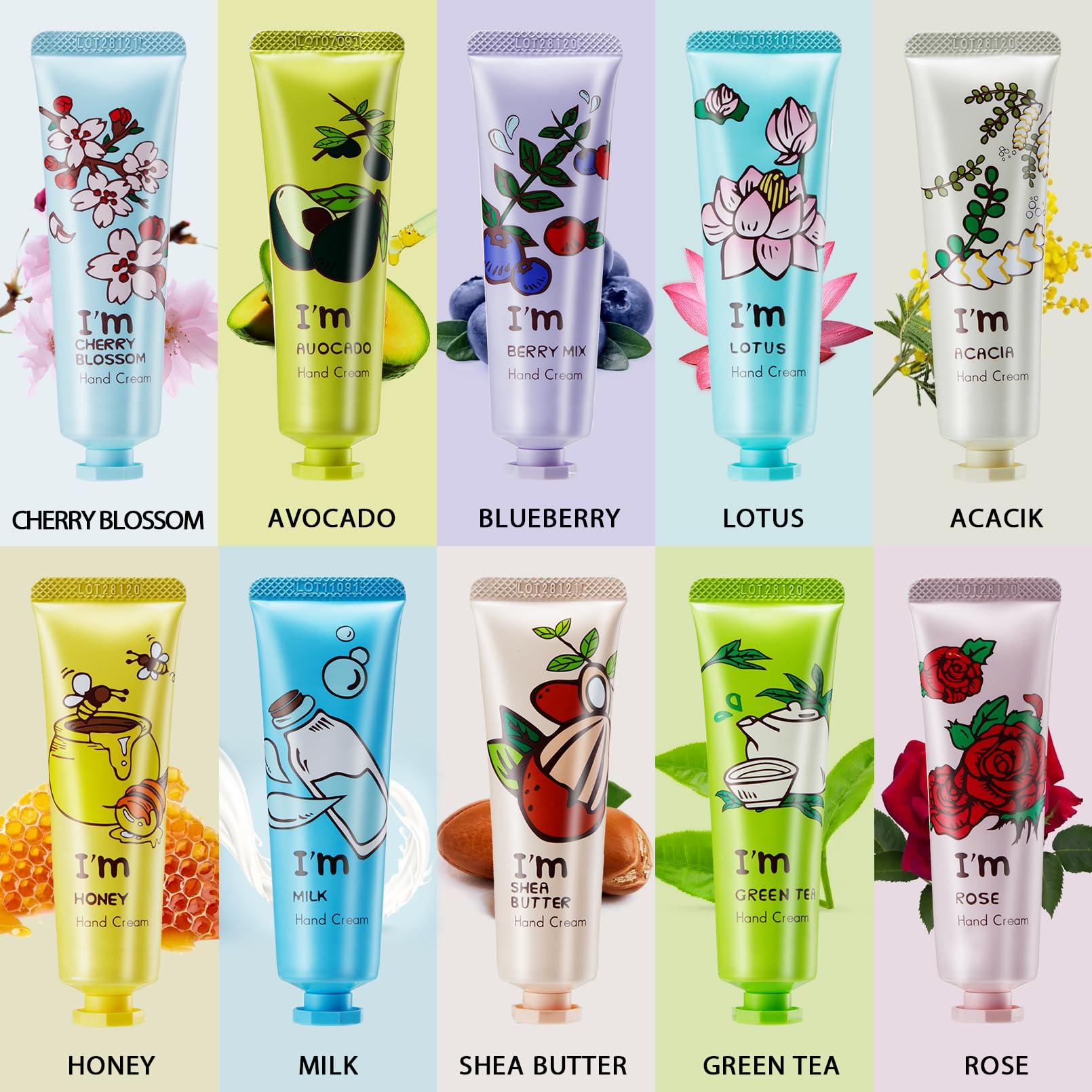 Plzrme Plzrme 20 Pack Hand Cream Gift Set,Mini Hand Lotion Travel Size in Bulk,Hand Lotion for Dry Hands,Moisturizing Hand Care Cream with Shea Butter,Hand Lotion Gift Set for Women Mother's Day