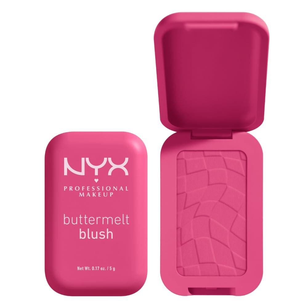 NYX PROFESSIONAL MAKEUP NYX PROFESSIONAL MAKEUP Buttermelt Powder Blush, Fade and Transfer-Resistant Blush, Up to 12HR Make Up Wear, Vegan Formula - Butta With Time