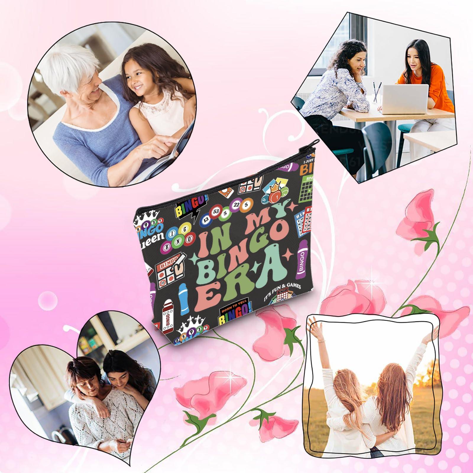 TSOTMO TSOTMO Bingo Player Gift Gambler Gift Lucky Bingo In My Bingo Era Bingo Bag For Women Bingo Lover (BLK- BINGO ERA)
