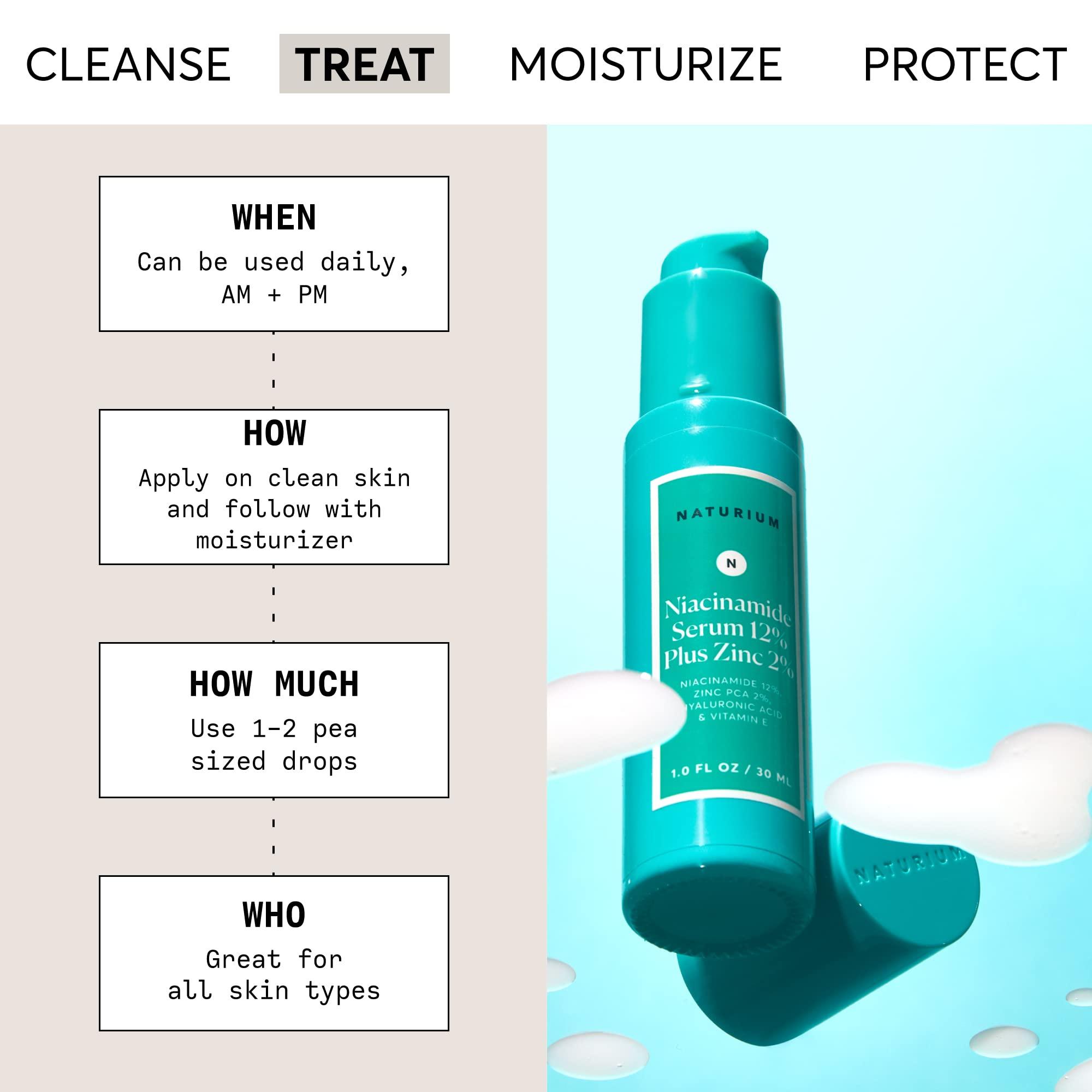 Naturium Naturium Niacinamide Face Serum 12% Plus Zinc 2%, Anti-Aging, Pore Minimizer & Dark Spot Corrector with Hyaluronic Acid & Vitamin E, Vegan & Cruelty-Free, 1 oz