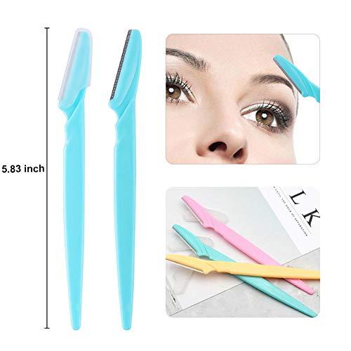 Aooba 12 PCS Eyebrow Stencils - Eyebrows Shape Reusable with Eyebrow Razors and Pencil, Eye Brow Shaping Template Stamp Kit with Handle and Strap Washable DIY Makeup Tools