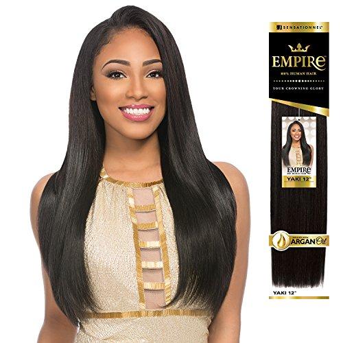 Hair Zone Sensationnel Human Hair Weave Empire Yaki Weaving (20 Inch (Pack of 2), 1B)