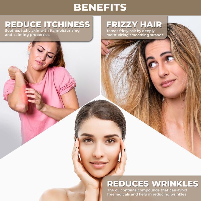 The Organic Forest  VEGAN . PURE . NATURAL Pure & Natural Macadamia Oil for Essential Oil Mixing - Cold-Pressed Carrier Oil for Hair & Skin - Hydrating Macadamia Nut Oil for Hair Health, Macadamia Hair Oil for Skin Moisturization