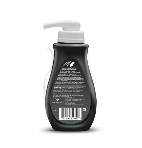 Veet Veet Sensitive Skin Dermatologically Tested 13.5 Fl Oz. 5 Min Men\'s Hair Removal Gel Cream with Spatula For Body, Chest & Back (2 Pack)