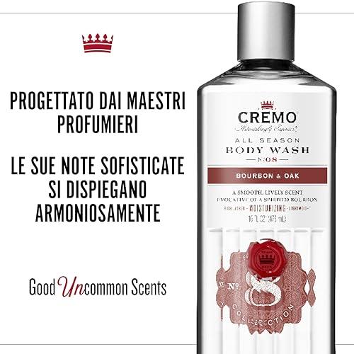 Cremo Cremo Men\'s Body Wash Bundle with Silver Water & Birch and Bourbon & Oak Scents, 16 Fl Oz Each