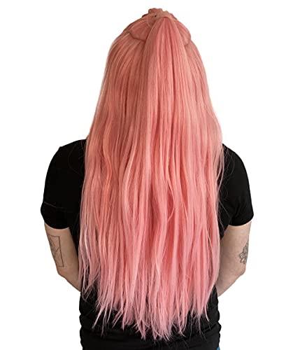 Nunique Nunique Adult Women's 30" In. Pop Dance Electronic Artist Inspired Wig - Long Length Pink Updo Pony Tail Hair - Lace Front Heat Resistant Fibers