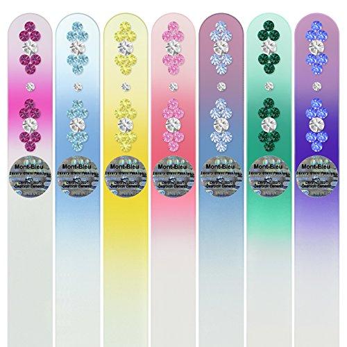 Mont Bleu Mont Bleu Gift Set of 6 + 1 free Glass Nail Files hand decorated with crystals from Swarovski® | Hand Made, Czech Tempered Glass, Lifetime Guaranty