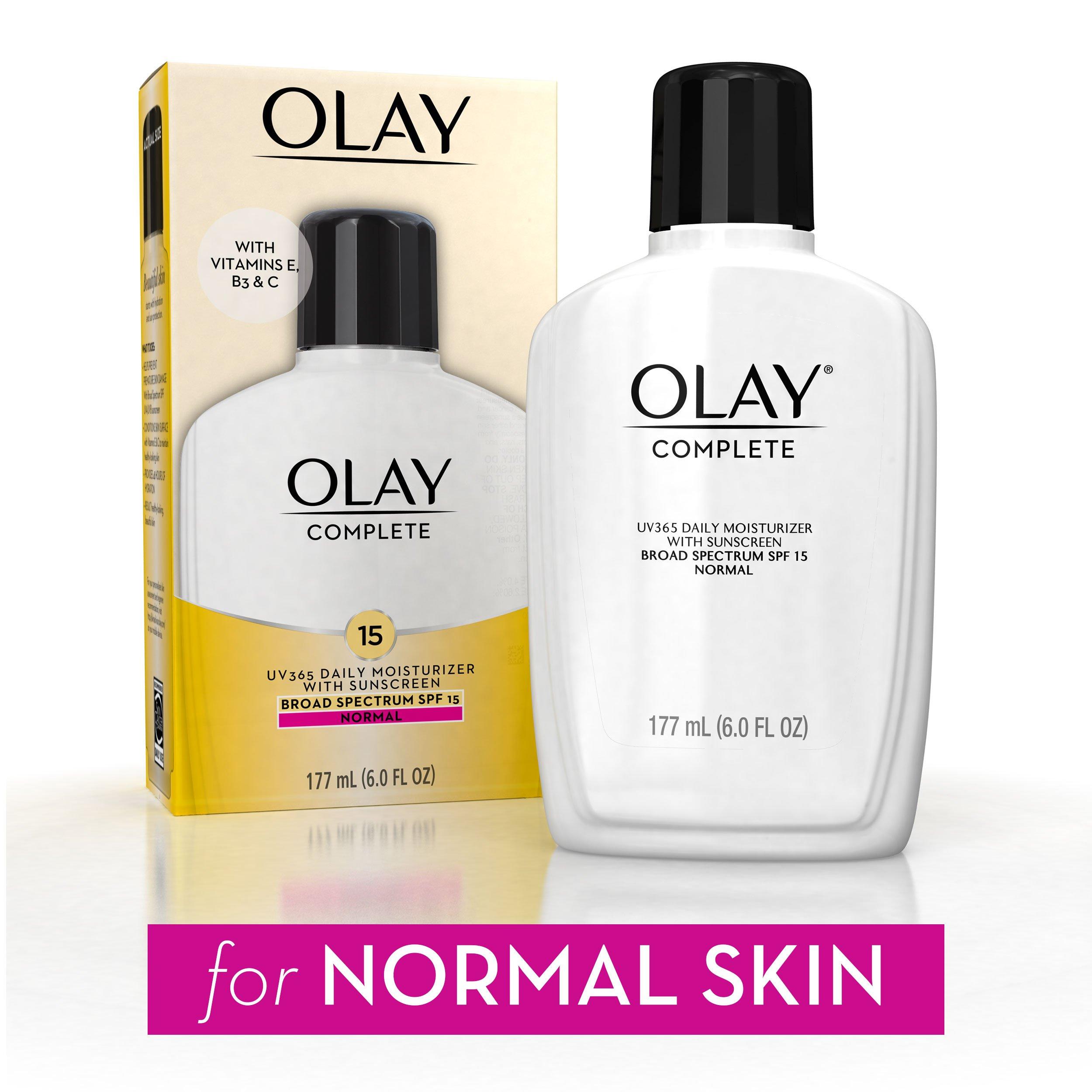 Olay Olay Face Moisturizer Complete Lotion All Day Daily Facial Moisturizing Lotion SPF 15 for Normal Skin and Hydration, Oil-Free Non-Greasy, 6 Fl Oz (Pack of 2)