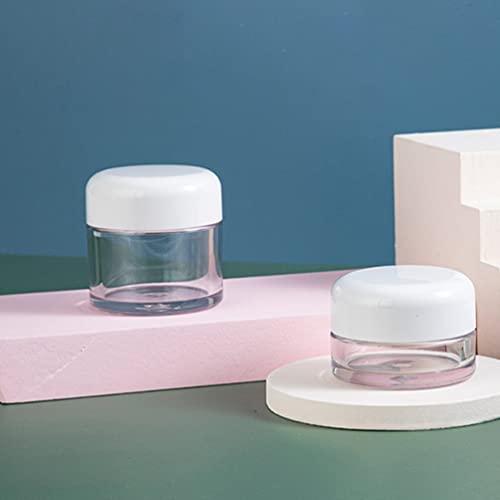 COHEALI COHEALI 2pcs Box Moisturizer Container Plastic Jars Round Body Scrub Jar Makeup Container Case Face Cream Pot Makeup Sample Container Clear Cosmetic Jars Vial Pot Cream Box Frosted Travel