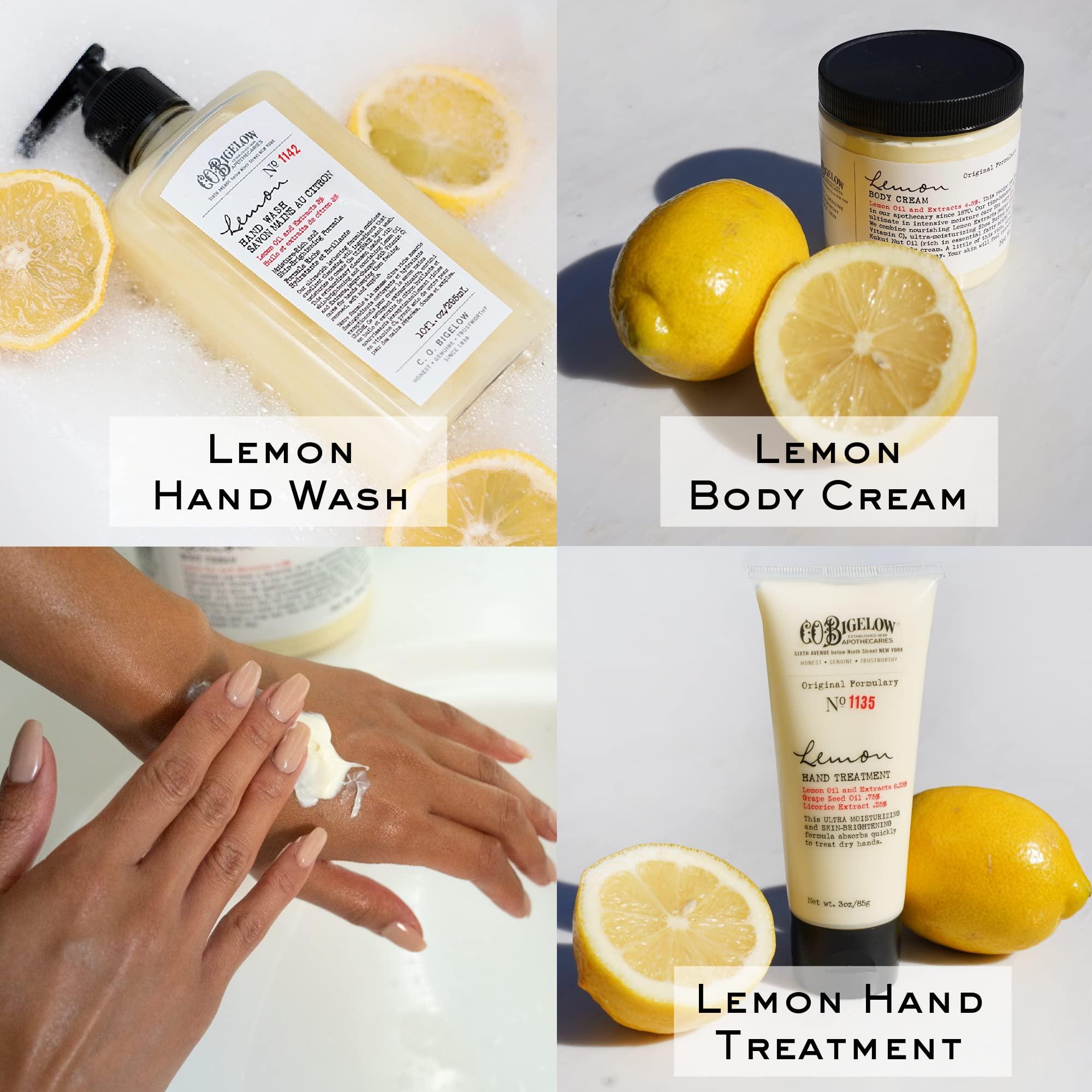 C. O. Bigelow C.O. Bigelow Apothecary Trio, Lemon Hand and Body Care Gift Set of Three (3), Lemon Soap 10fl oz., Body Cream 8 oz., and Hand Treatment, 3oz., Gift Box of Moisturizing Skin Care