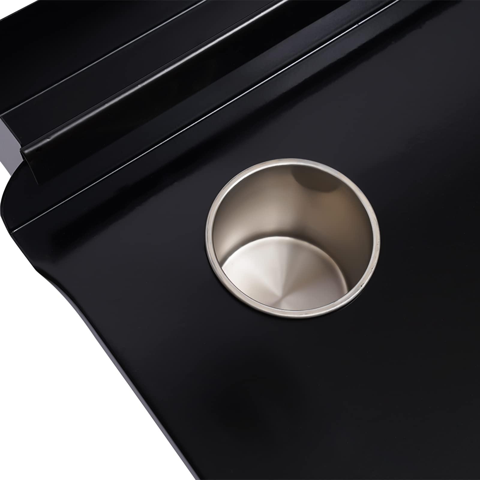 LiFuJunDong Adjustable Tattoo Work Station Arm Rest Stand Iron Tattoo Display Stand Workstation Fixed Desktop With Removable Back Tray For Salon, Studio, Shop, Beauty Salon, 61-107cm Black