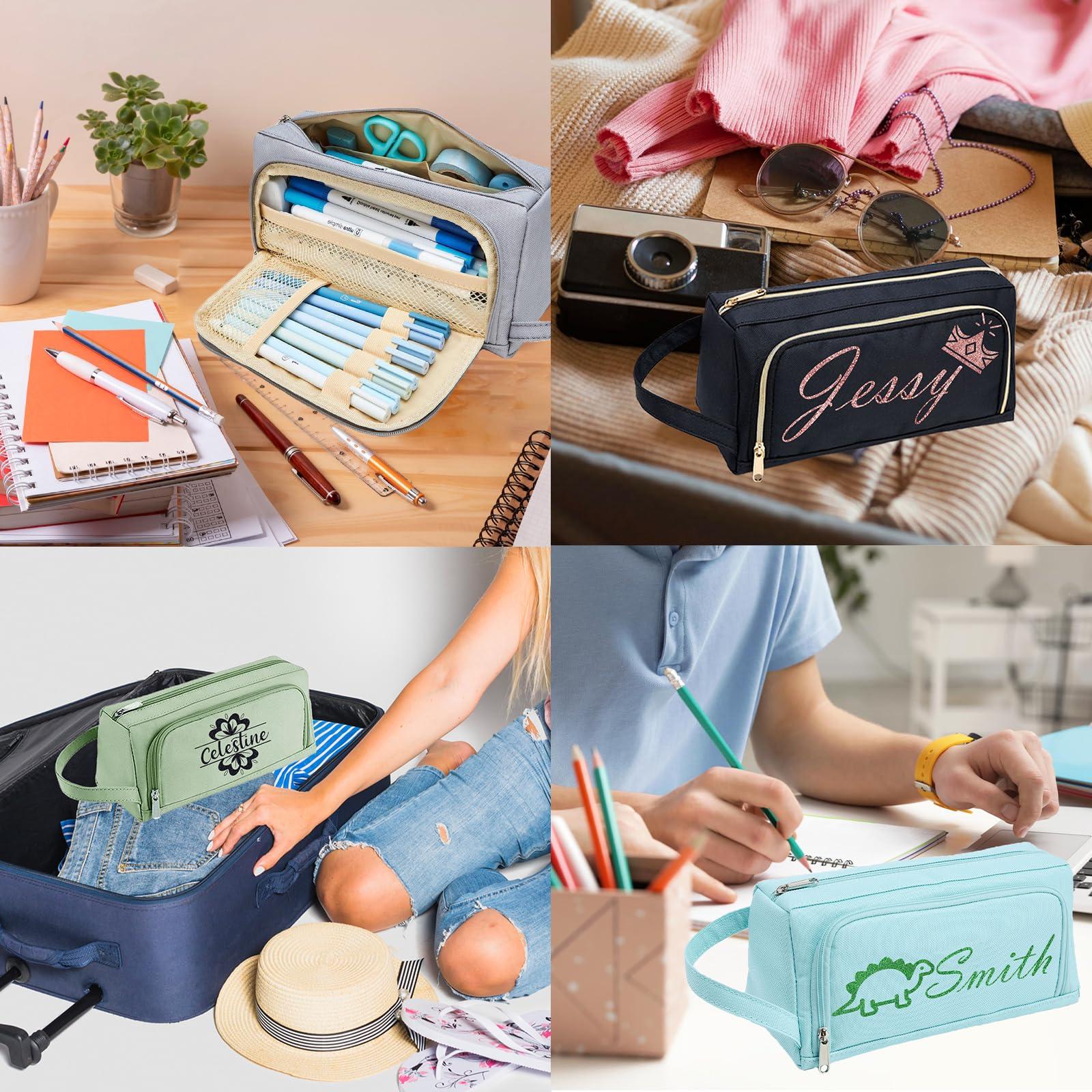 jcyif jcyif Personalized Pencil Case Custom Pencil Case with Name Big Capacity Cosmetic Bag for Gift Travel Essentials Toiletry Bag for Women Man Pencil Box for Colleague Blue