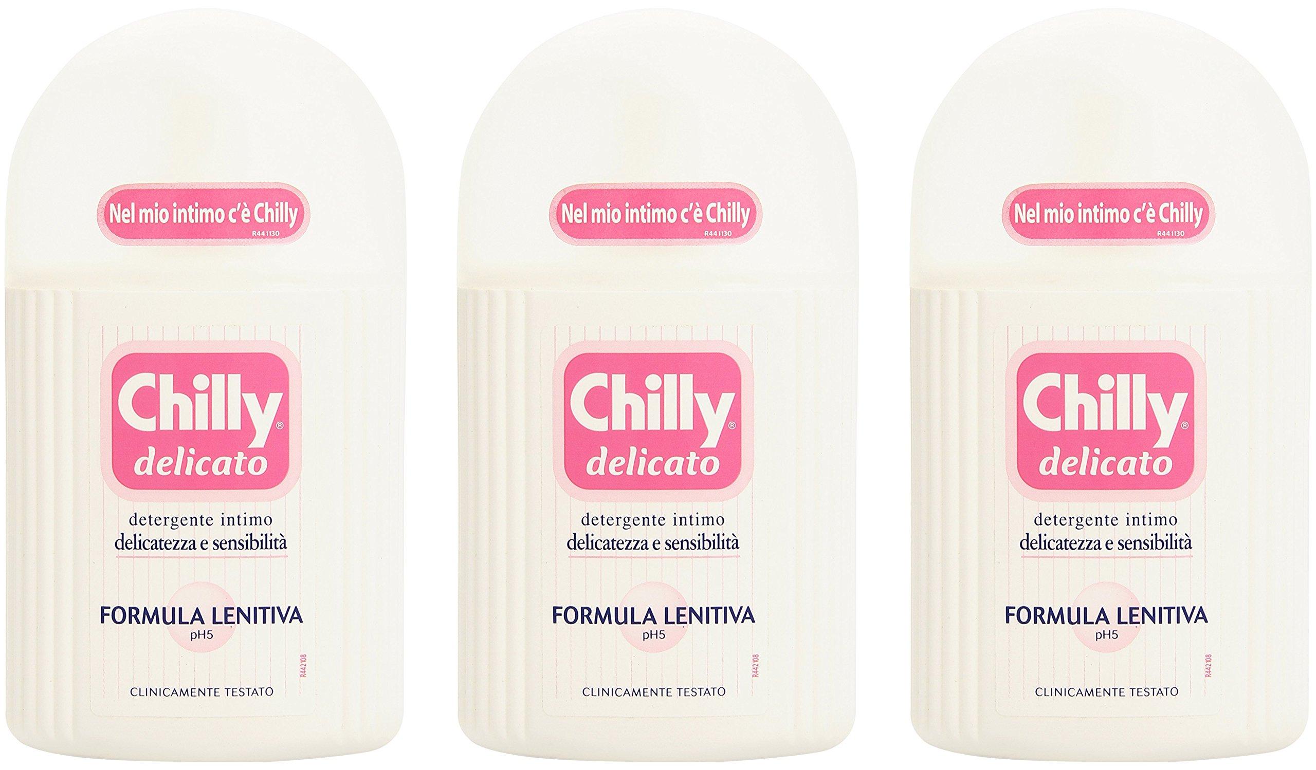 Chilly Chilly:"Formula Lenitiva" ("Lenitive Formula") Delicate Intimate Cleanser 6.76 Fluid Ounce (200ml) Package (Pack of 3) [ Italian Import ]