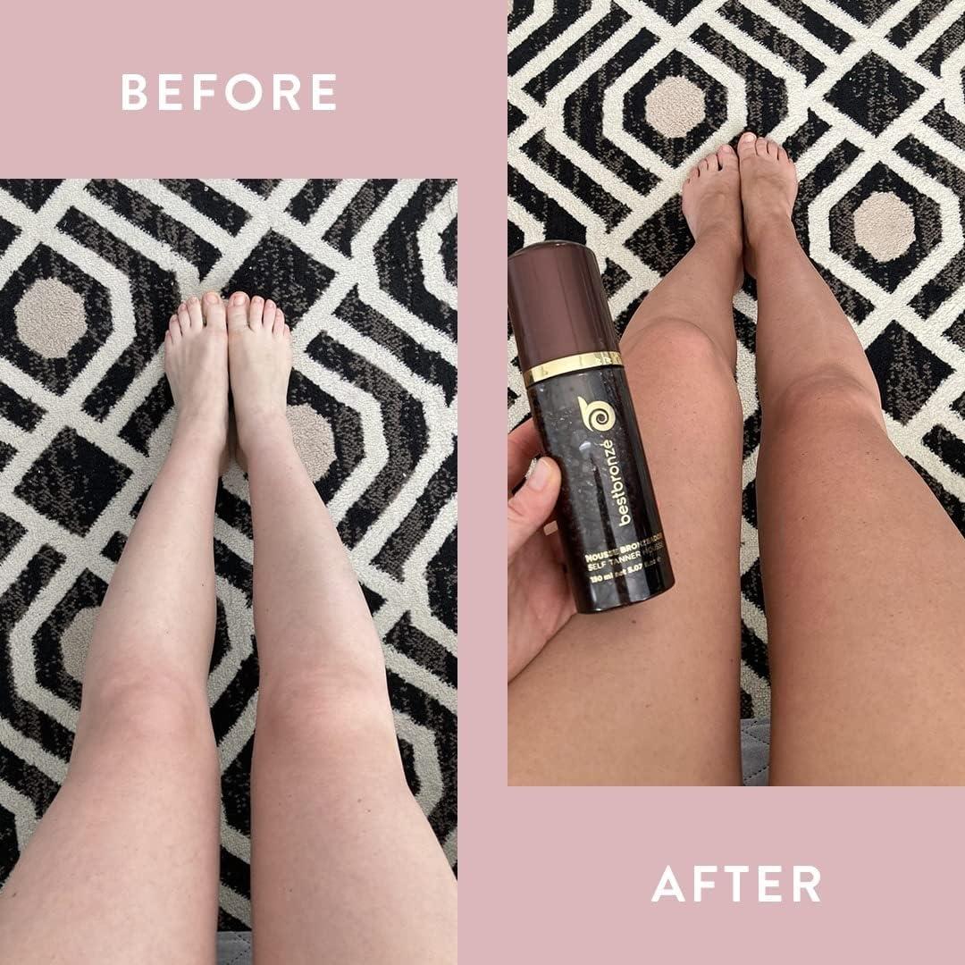 B BESTBRONZE Best Bronze Tinted Travel Self Tanner Mousse - Sunless Tanner Foam for Customizable Light, Medium & Dark Tan - Vegan Tanning Mousse & Travel Size Self Tanner (1.7 Fl Oz)