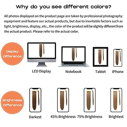 SEIKEA SEIKEA 28 Inch Clip in Ponytail Extension Wrap Around Long Straight Pony Tail Hair Synthetic Hairpiece for Women Color Ash Blonde with Golden Blonde