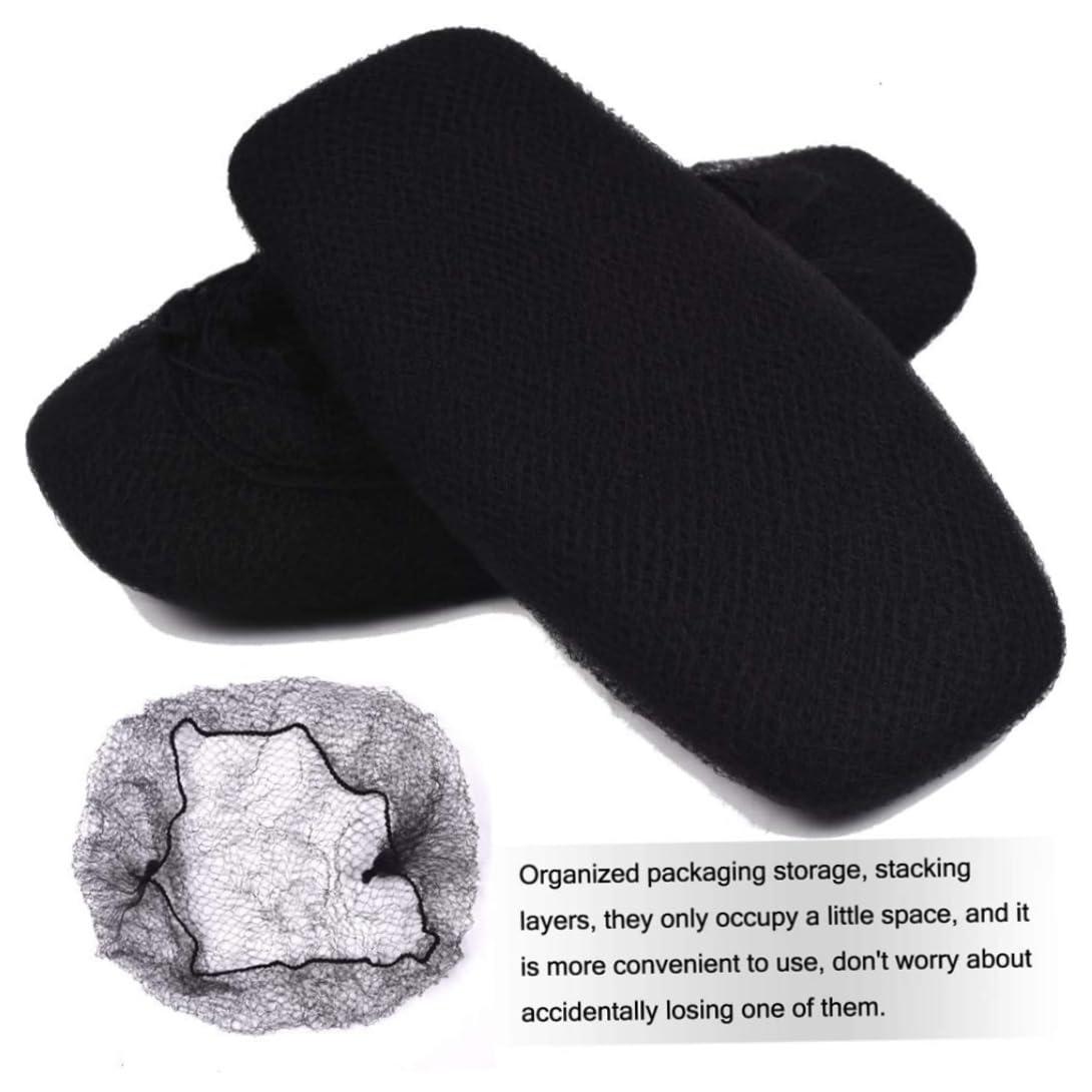 NASSMOSSE Hair Nets Elasticity Invisible Hair Net Elastic Mesh Wig Nets for Hair Bun Making Ballet Dancer Kitchen Food Service 100PCS Black