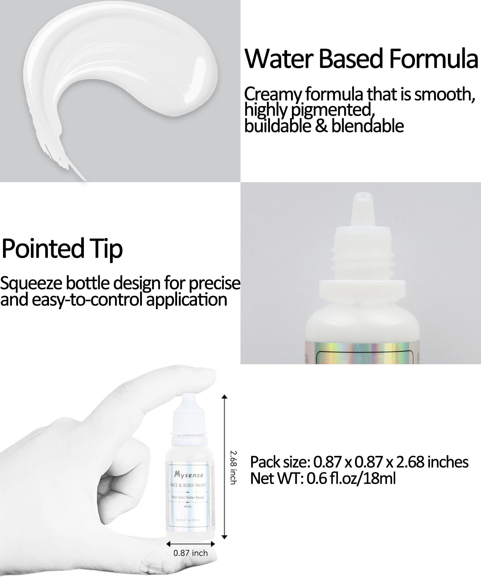 Mysense Mysense Red White and Blue Face Paint,Water Based Washable Clown Makeup Kit,Non-toxic Cream Body Paint for Adults and Children USA Face Paint and Halloween SFX Cosplay Makeup,0.6oz/pc
