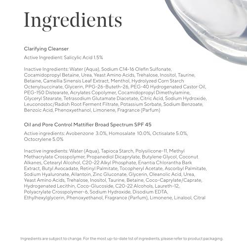 Murad Murad Acne Trial Kit - Clear Breakouts + Control Oil 3-Piece Trial Kit ($50 Value) - Clarifying Cleanser 2Fl Oz, Rapid Relief Acne Treatment 0.25Fl Oz, Oil & Pore Mattifer SPF 45 0.8Fl Oz