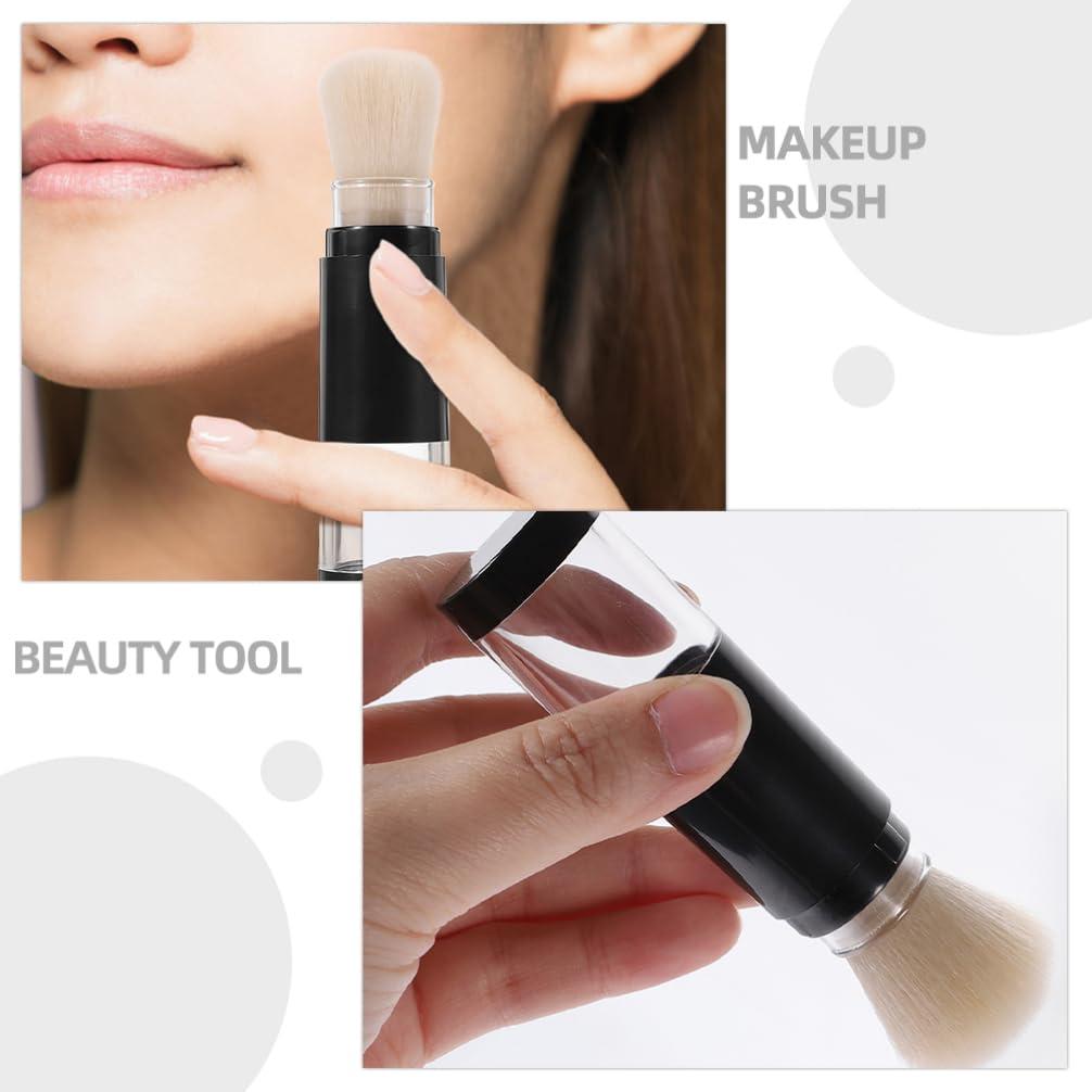 Healeved Healeved 2PCS Powder Brushes Retractable Blush Brush Makeup Brush Travel Foundation Brush with Refillable Bottle