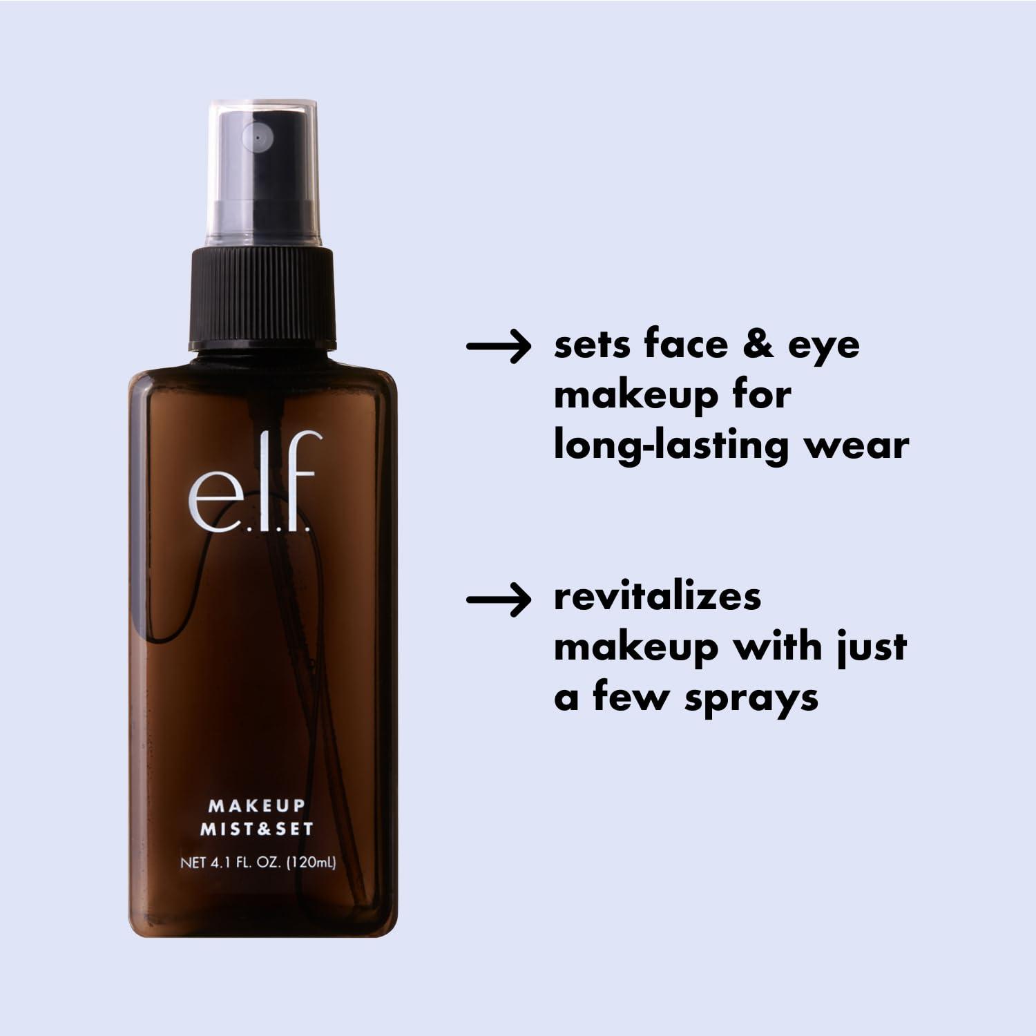 e.l.f. e.l.f. Makeup Mist & Set, Hydrating Setting Spray For Setting & Reviving Makeup, Soothes & Hydrates Skin, Infused With Vitamin A, Vegan & Cruelty-free, 4.05 Fl Oz (120 ml)