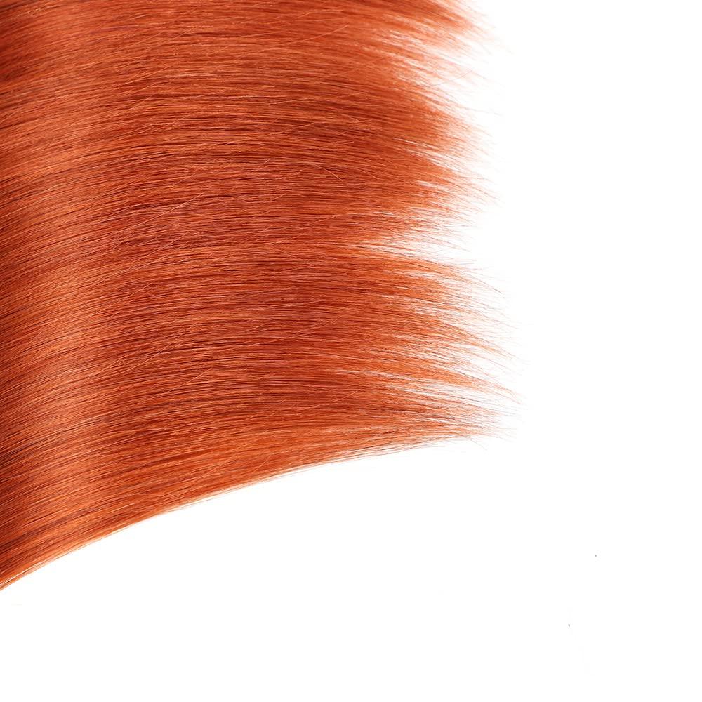 REMY HAIR FASHION REMY Hair Brazilian Color #350 Human Hair Bundles 1 Bundle Burnt Orange Color Bundles Straight Unprocessed Hair Extensions(16" Bundle)