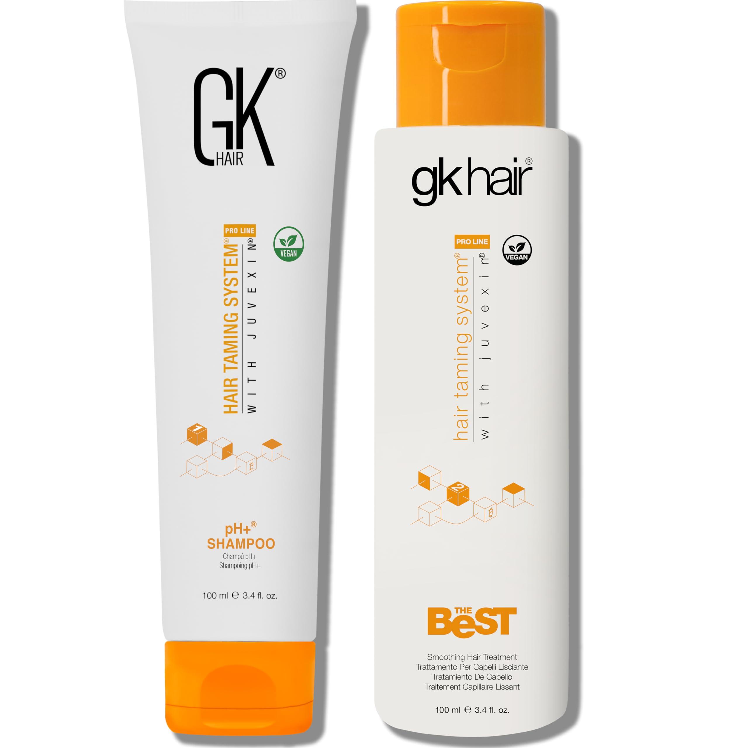 GK HAIR GK HAIR Global Keratin Professional Brazilian Keratin Hair Treatment Kit (100ml/3.4 Fl. Oz.) With PH shampoo- The Best Smoothing & Strengthening to make Hair Healthy - Formaldehyde free, Sulfate-free