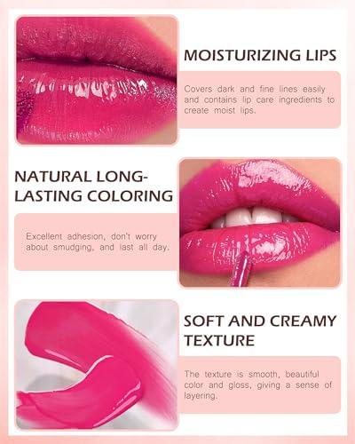 LYSdefeu Moisturizing Lip Tint Stain, Velvet Water Lip Tint Liquid Lipstick Makeup, Vivid High Pigment & Non-Sticky & Non-Transfer Wear Lip Gloss Oil for Lasting All-Day Beauty, Multi-use Lip & Cheek Tint- 01#