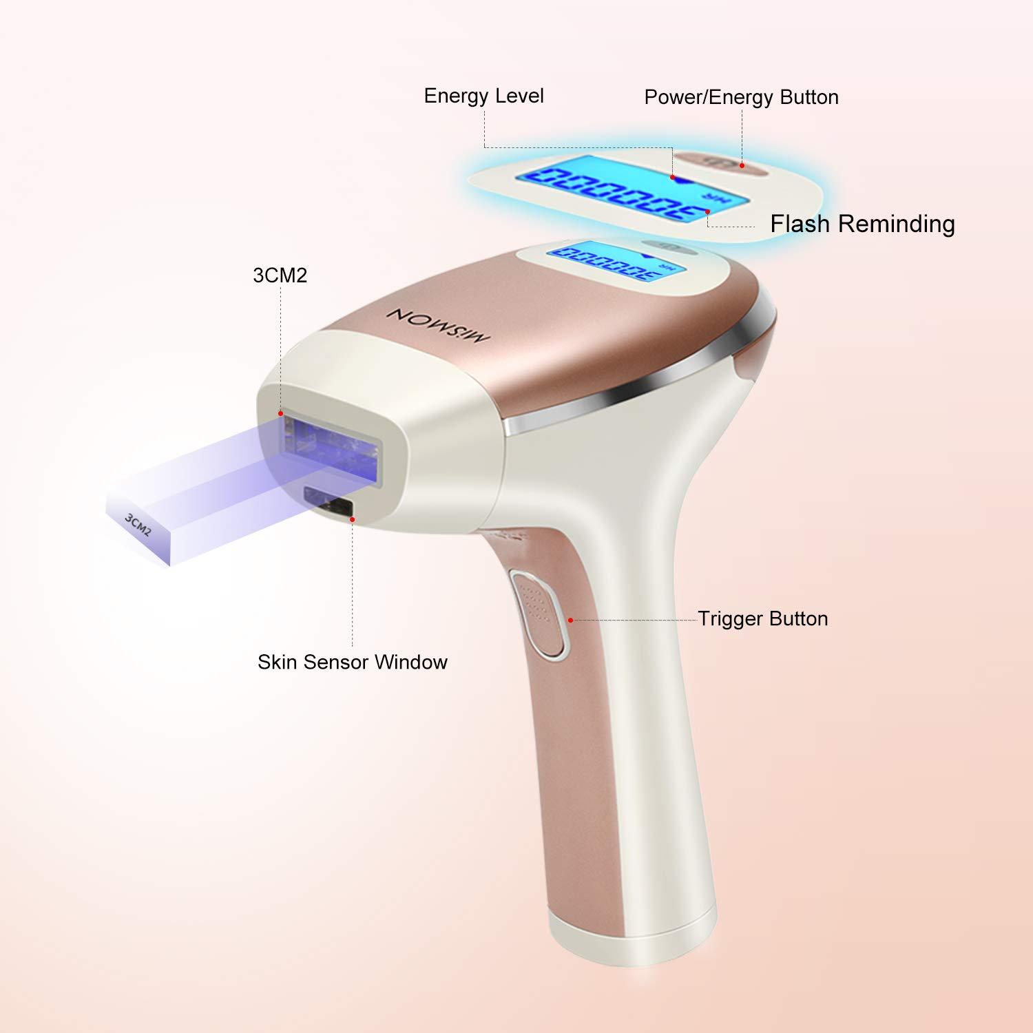 MiSMON Laser Hair Removal for Woman and Men, Permanent IPL Laser Hair Removal 300,000 Flashes Home Use Hair Remover Device for Bikini, Face, Legs, Arms, Armpits