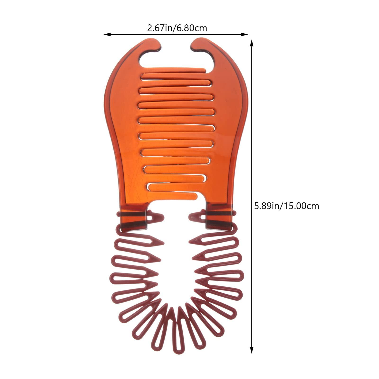 FOMIYES FOMIYES 4pcs Interlocking Banana Combs Flexible Hair Combs Clips Ponytail Hair Clincher Two Sides Hair Accessories Zig Zag Head Tooth Hair Hoop Hairband for Women Brown