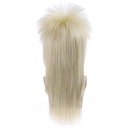 BERON BERON 70s 80s Wig for Women and Men Halloween Costume Wig Rocking Punk Rocker Mullet Wig Blonde…