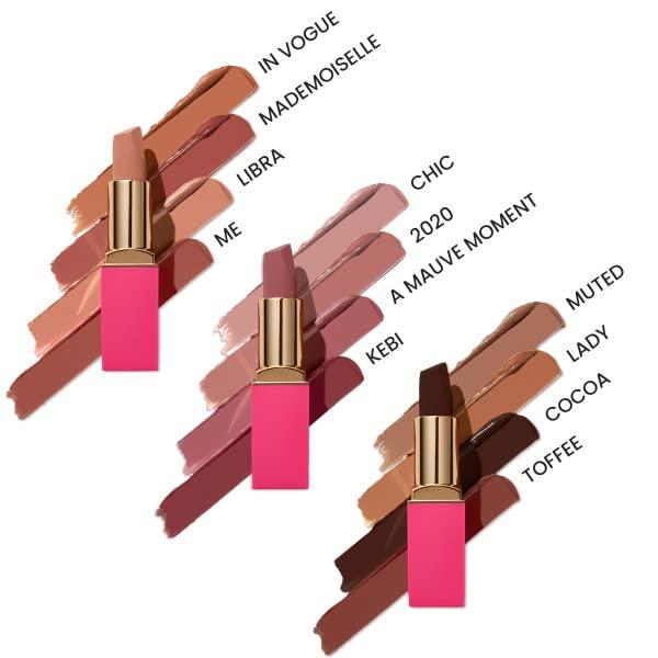 Juvia's Place Juvia\'s Place The Nude Velvety Matte Lipstick Toffee - Nude Matte Lipstick, Long-lasting Matte Lipstick, Rich-Color Lip Makeup, Creamy Lipstick with Matte Finish, Beauty & Lip Products