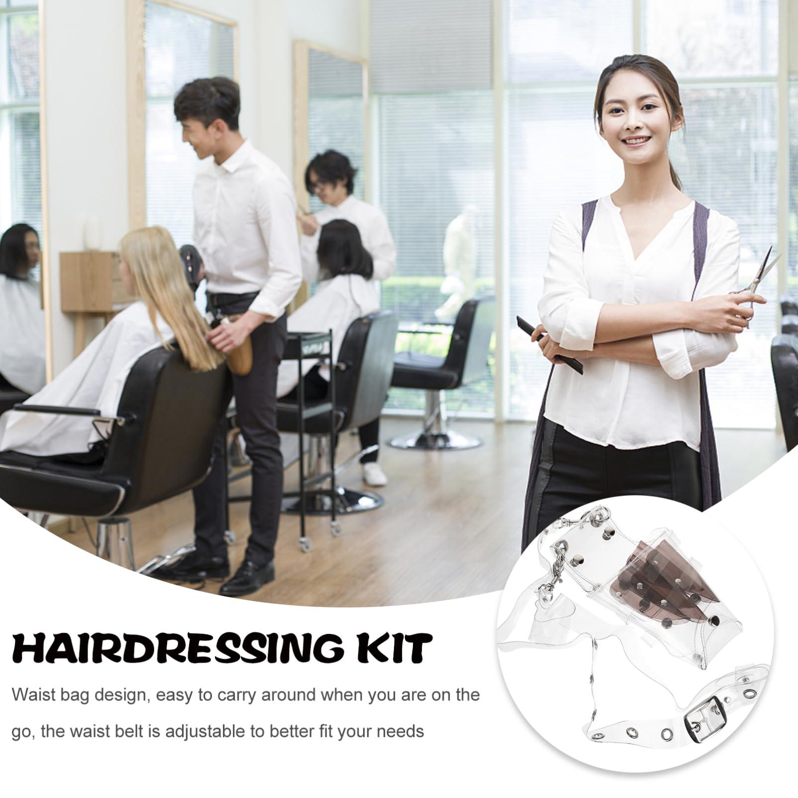 Angoily Angoily Hair Styling Waist Bag for Hairdressers Barber Tool Waist Pouch Scissor Storage Barber Scissor Bag Tea Color