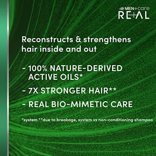 Dove DOVE MEN + CARE Real Bio-Mimetic Care Shampoo For Damaged Hair Reconstruct Sulfate-Free Shampoo With Coco Fatty Acid + Vegan Keratin 10oz