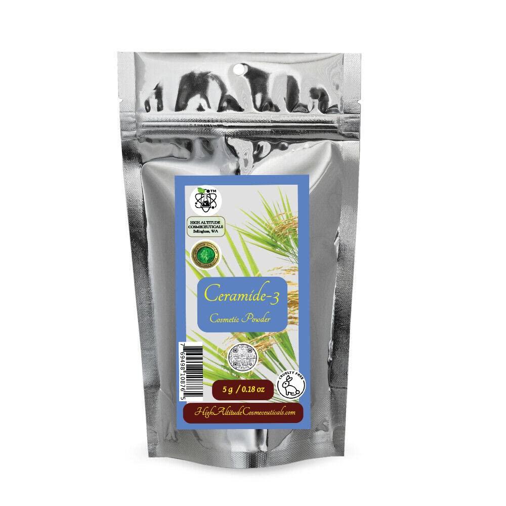 HIGH ALTITUDE ESSENTIALS Ceramide 3 Powder - 100% Pure Cosmetic, Water-Soluble, Make DIY Ceramide Skin Serum, Cream, Lotion for Skin Barrier Repair, Ageing Dry Sagging Mature Skin, Wrinkles - 5g (0.18oz)