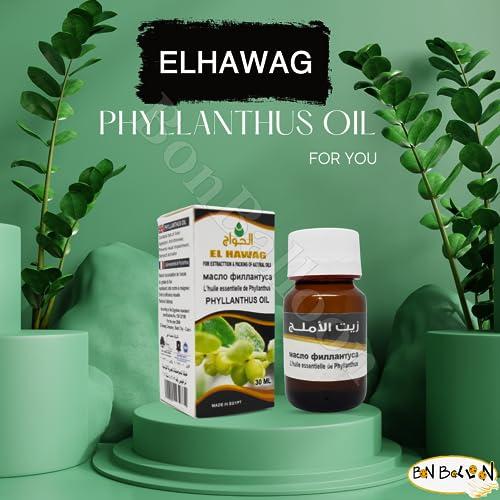 bonballoon Elhawag Alamlag Phyllanthus Oil Pure & Natural Cold Pressed Al Hawaj El Hawag Concentrated & Crude Perfect Fresh It Has Many Uses For Food Hair Skin Body (1 Pack = 1 oz / 30 ml)