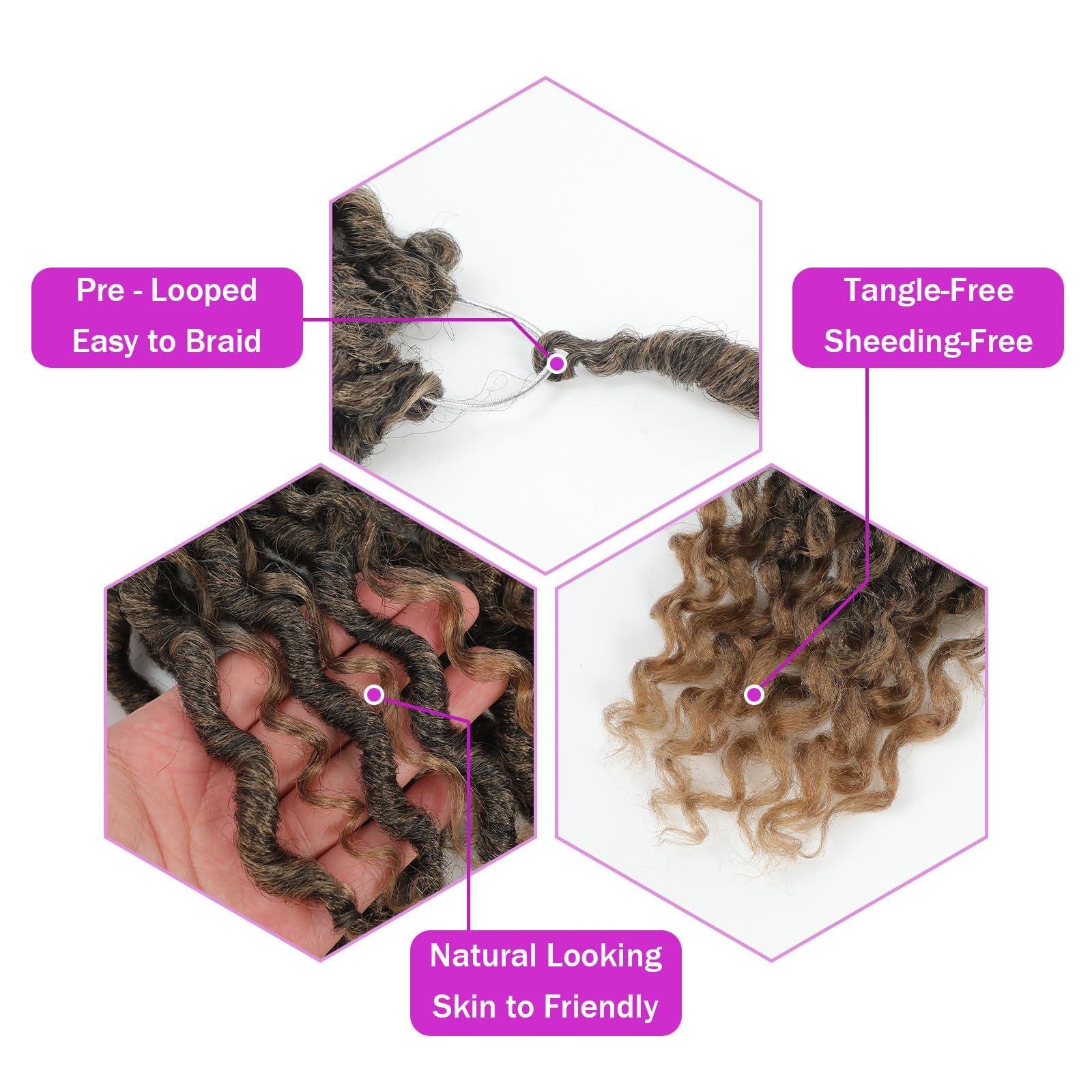 AMELI Goddess Locs Crochet Hair 8Packs New Goddess Faux Locs Crochet Hair for Black Women River Locs Crochet Hair with Curly Ends (12inch(pack of 8), T27)