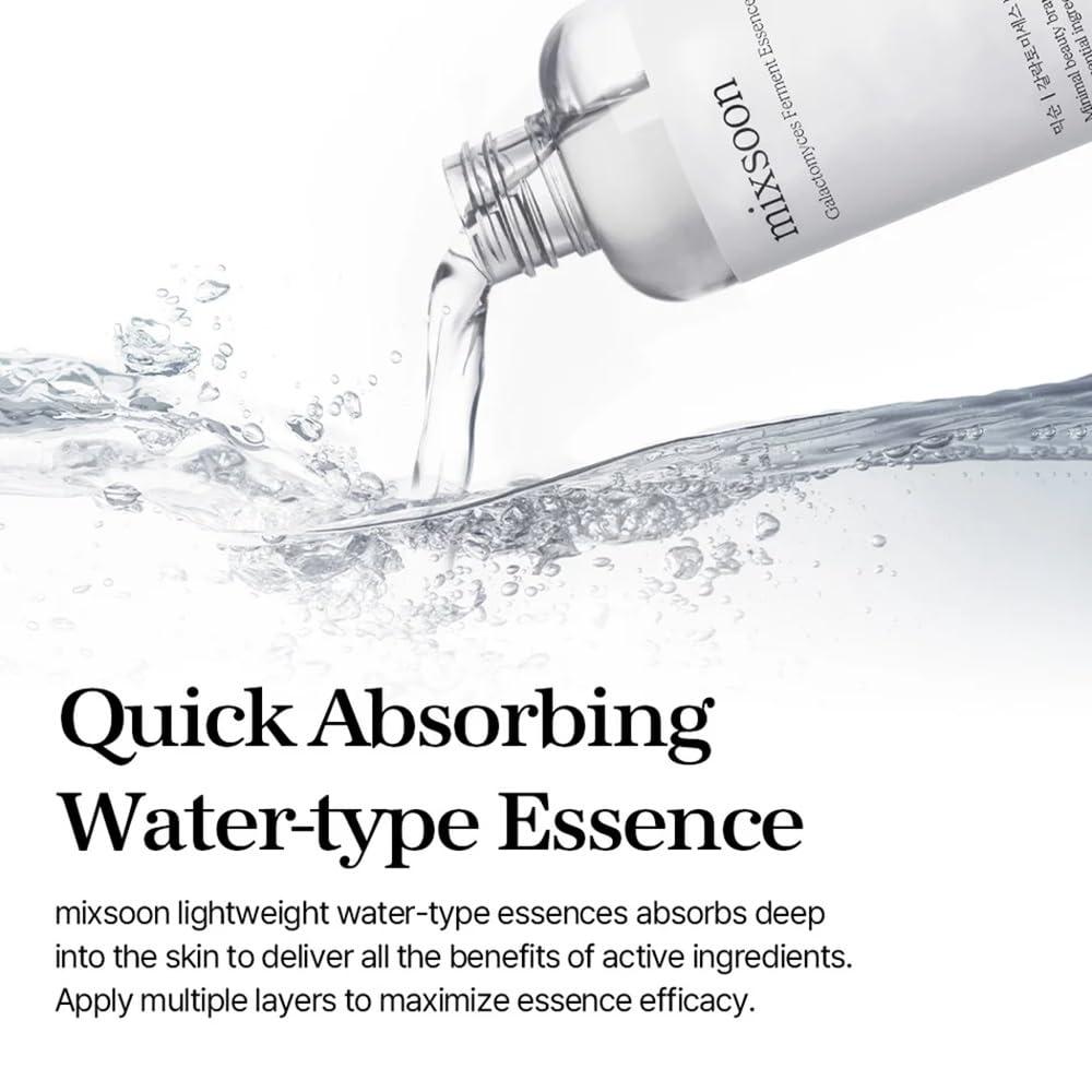 mixsoon mixsoon Galactomyces Ferment Essence - Deep Moisture, Tone Clarifying Essence to Smooth Skin for Dull, Uneven Skin - Korean Skincare for Glass Skin - Vegan (3.38 fl.oz / 100ml)